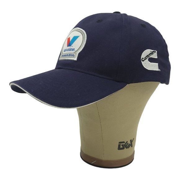Valvoline Logo Patch Cummins Strapback Cap Trucker Baseball Hat Otto Blue - Picture 2 of 15